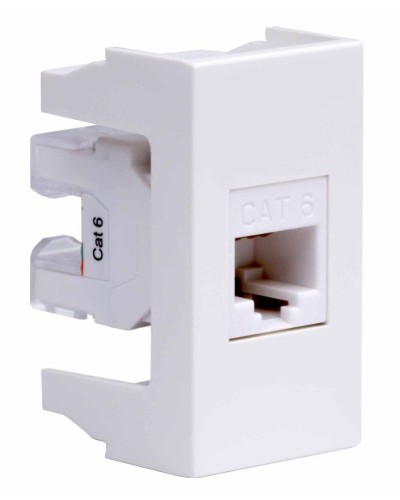 Розетка RJ-45 Viva 1 модуль кат.6A белая (45058). Розетка компьютерная экранированная с одним разъёмом. ДКС в Красноярске