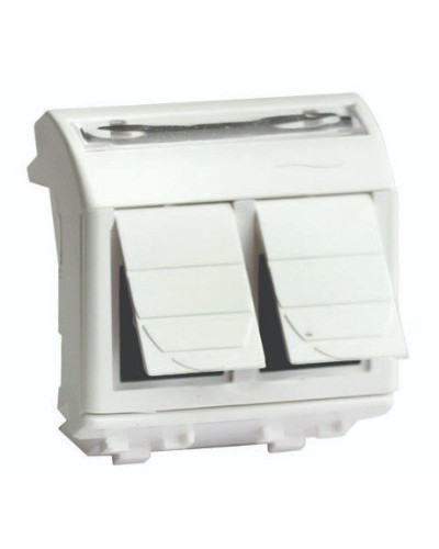 Розетка RJ-45 Brava 2 модуля слоновая кость (75656S): Розетка компьютерная с двумя разъёмами в Красноярске