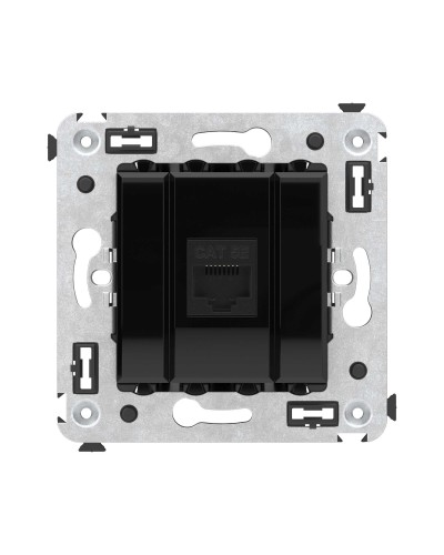 Розетка RJ-45 в стену, кат.5E, Avanti, одинарная, черный квадрат (4402663). Розетка компьютерная. ДКС в Красноярске