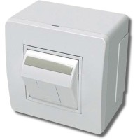Коробка в сборе с 1 розеткой RJ45, кат.5е, белая (10665): Коробка в сборе