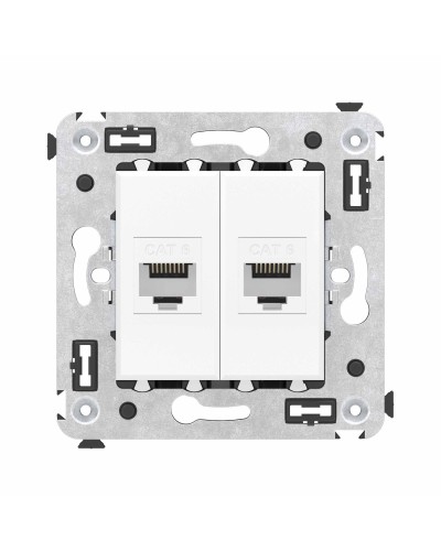 Розетка RJ-45 в стену, кат.6E, Avanti, двойная, белое облако (4400694). Розетка компьютерная. ДКС в Красноярске