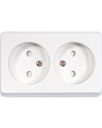 Розетка двойная открытой установки без з/к, бежевый, LK Standard (813601). Розетка без заземляющих контактов с защитными шторками. Экопласт в Красноярске