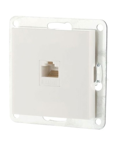 Розетка RJ-45 кат.5е с накладкой, белый LK80 (846104-1). Розетка компьютерная. Экопласт в Красноярске