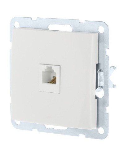 Розетка RJ-45 кат. 5е с накладкой, белый LK60 (866104-1). Розетка компьютерная. Экопласт в Красноярске