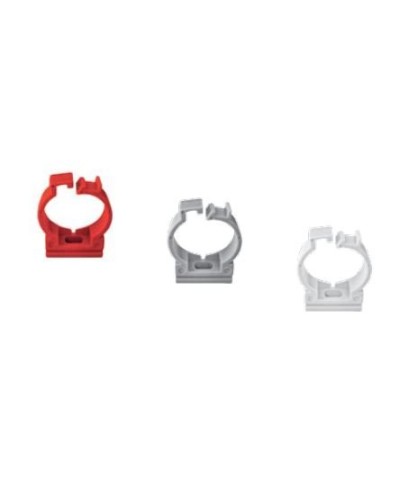 Ecoplast держатель с защелкой для труб D25, АБС, красный (50 шт) (49625-50). Держатель с защелкой для аспирационной системы. Экопласт в Красноярске
