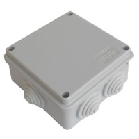 Коробка JBS100 100х100х55, 6 вых., 4P (1,5…10мм²) серая (43347HF-GR). Коробка монтажная, огнестойкая, без галогена. Экопласт