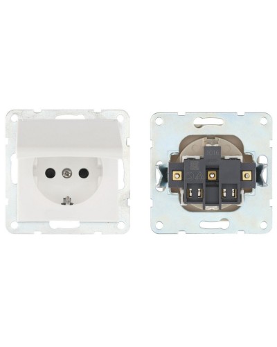 Розетка с з/к, шторками и крышкой, белый LK60 (863404-1). Розетка. Экопласт в Красноярске