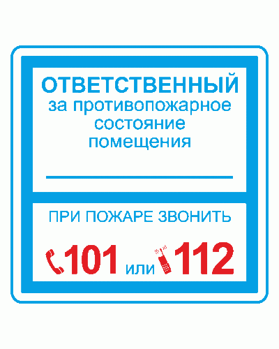 Плёнка (В 02) ответственный за противопожарное состояние (200х200). Пленка. Прочие российские в Красноярске