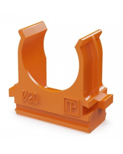 Крепёж-клипса для труб АБС-пластик оранжевая D20 (100 шт) (PR13.0064). Крепление для труб ПВХ. Промрукав в Красноярске