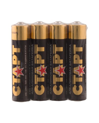 СТАРТ LR03-SH4-BOX (1,5 В, AAA, LR03), упак. 4 шт.. Алкалиновые батарейки. СТАРТ в Красноярске