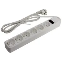 SP6W-130. Сетевой фильтр 6 розеток, 3м, белый. 5bites