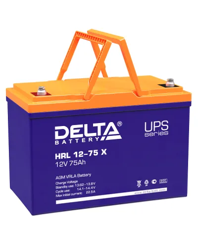 Delta HRL 12-75 X. Аккумулятор герметичный свинцово-кислотный. Delta в Красноярске