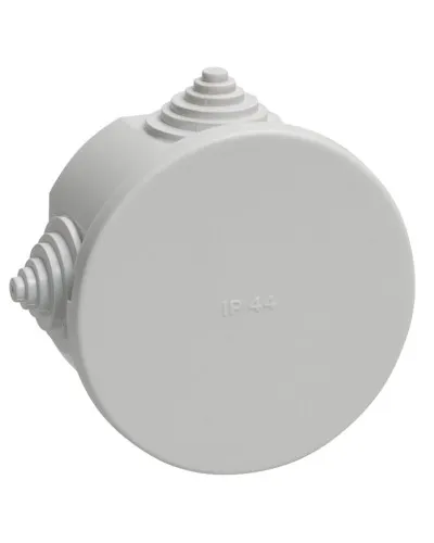 Коробка распаячная КМ41237 D75х40 открытой проводки IP44 4 гермоввода серая (UKO11-075-040-000-K41-44). Коробка распаячная безгалогенная (HF). IEK в Красноярске