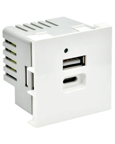 Розетка USB A+C 4,2А PRIMER РКЮ-25-40-П белый IEK (PR-KK40D-RU-0-2-AC-K01). Розетка USB. IEK в Красноярске