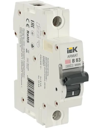 M06N 1P B 63А 6кА ARMAT (AR-M06N-1-B063). Автоматический выключатель. IEK в Красноярске