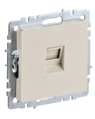 Розетка RJ45 РК10-БрКр кат.5E бежевый BRITE (BR-K10-1-K10). Розетка компьютерная. IEK в Красноярске