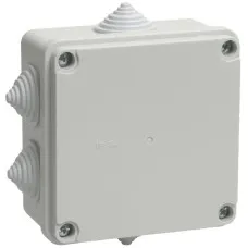 Коробка распаячная КМ41233 100х100х50 открытой проводки IP44 6 гермовводов серая (UKO11-100-100-050-K41-44). Коробка распаячная безгалогенная (HF). IEK