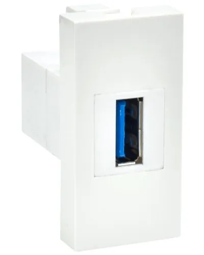 Розетка USB A 3.0 PRIMER РКЮ-10-00-П белый IEK (PR-KK40D-RU-0-1-A3-K01). Розетка USB. IEK в Красноярске