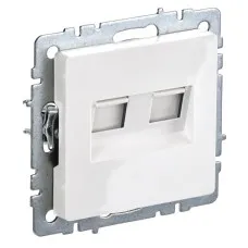 Розетка RJ45 РК10-2-БрБ кат.5E, белая BRITE (BR-K20-1-K01). Розетка компьютерная двойная. IEK