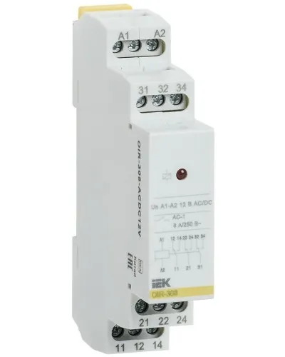 Реле промежуточное модульное OIR 3 контакта 8А 230В AC (OIR-308-AC230V). Реле промежуточное модульное. IEK в Красноярске