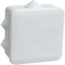 Коробка распаячная КМ41255 100х100х50 открытой проводки IP44 6 гермовводов серая (UKOZ11-100-100-050-K41-44). Коробка распаячная безгалогенная (HF) с защелкивающейся крышкой. IEK