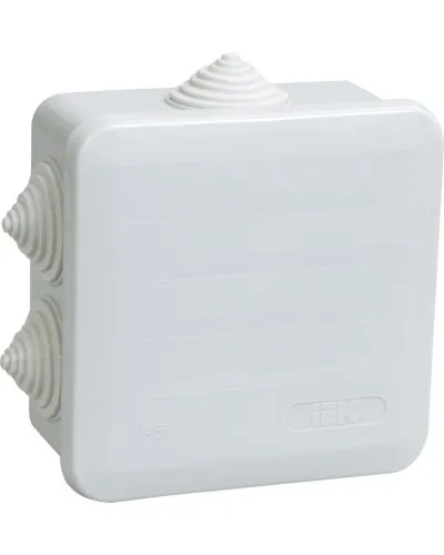 Коробка распаячная КМ41255 100х100х50 открытой проводки IP44 6 гермовводов серая (UKOZ11-100-100-050-K41-44). Коробка распаячная безгалогенная (HF) с защелкивающейся крышкой. IEK в Красноярске
