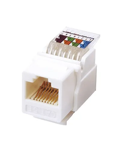 Модуль Keystone Jack RJ-45(8P8C), UTP, CAT 5e, тип 180 градусов, самозажимной, белый REXANT (03-1012): Модуль Keystone Jack в Красноярске