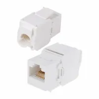 Модуль Keystone Jack RJ-45(8P8C) UTP, CAT 6, тип 180 градусов, самозажимной, белый REXANT (05-1052): Модуль Keystone Jack
