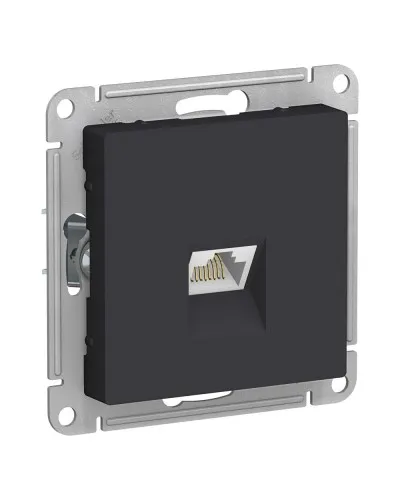 AtlasDesign розетка RJ45, кат. 5Е, 1-местная, скрытой установки, механизм, карбон (ATN001083). Розетка компьютерная. Systeme Electric в Красноярске