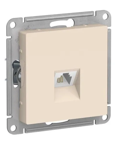 AtlasDesign розетка RJ11 1-местная, скрытой установки, механизм, бежевый (ATN000281). Розетка телефонная. Systeme Electric в Красноярске