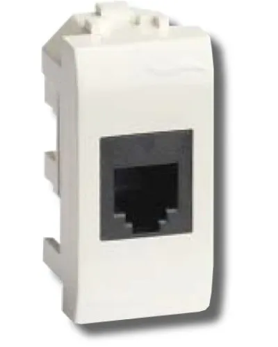 Розетка RJ-45 Brava 1 модуль белая (76457B): Розетка компьютерная экранированная с одним разъёмом в Красноярске