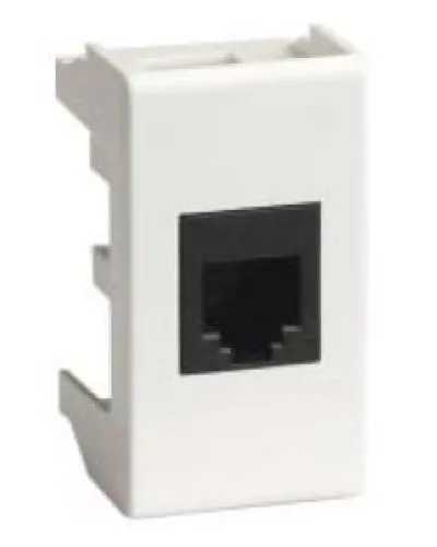 Розетка RJ-45 Viva 1 модуль белая (45048): Розетка компьютерная экранированная с одним разъёмом в Красноярске