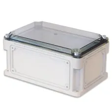 Корпус RAM box 400х200х146, высота крышки 21 мм, IP67 (542211). Корпус с фланцами и прозрачной крышкой, без монтажной платы. ДКС