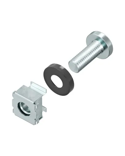Комплект крепежный - винт, шайба, гайка для напольных 19 IT-корпусов CQE (50 шт) (R5CNS50). Комплект крепежный для напольных 19 IT-корпусов. ДКС в Красноярске